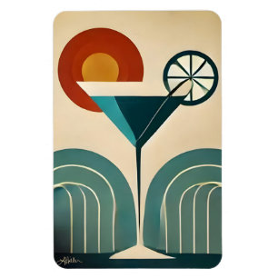 Mid Century Modern Art Bergsonne Martini Magnet