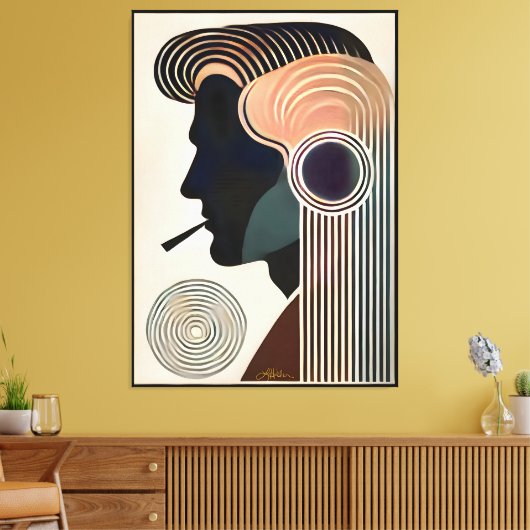 Mid Century Modern Art Contemplation Leinwanddruck (Insitu (Wohnzimmer))