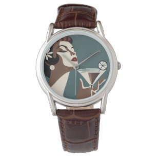 Mid Century Modern Art Die Martini-Diva Armbanduhr