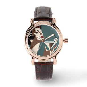 Mid Century Modern Art Die Martini-Diva Armbanduhr