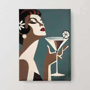 Mid Century Modern Art Die Martini-Diva Button
