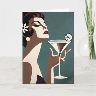 Mid Century Modern Art Die Martini-Diva Karte