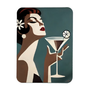 Mid Century Modern Art Die Martini-Diva Magnet