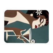 Mid Century Modern Art Die Martini-Diva Magnet (Horizontal)