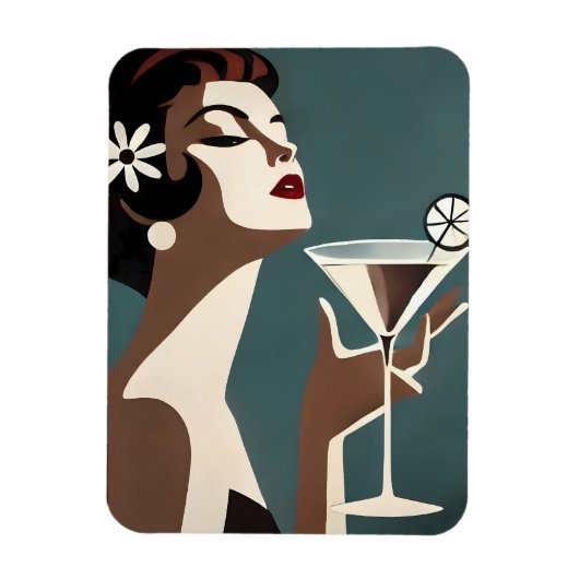 Mid Century Modern Art Die Martini-Diva Magnet (Vertikal)