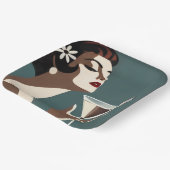 Mid Century Modern Art Die Martini-Diva Pappteller (Gewinkelt)