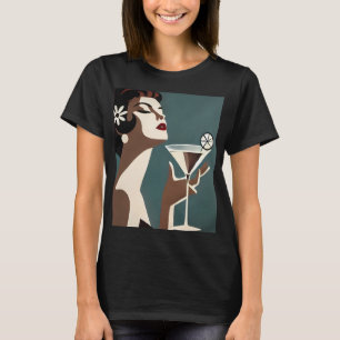 Mid Century Modern Art Die Martini-Diva T-Shirt