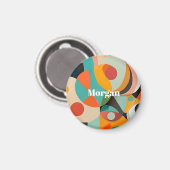 Mid Century Modern Art Monogramm oder Name, Geomet Magnet (Vorderseite/Rückseite)
