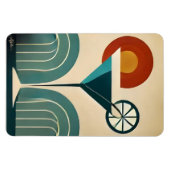 Mid Century Modern Art Mountain Sunrise Martini Magnet (Horizontal)