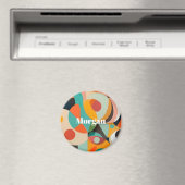 Mid Century Modern Art, Name oder Monogramm geomet Magnet (In Situ (Geschirrspüler))