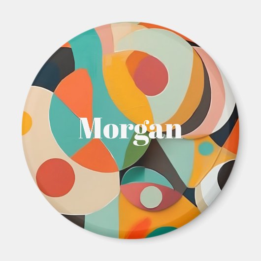 Mid Century Modern Art, Name oder Monogramm geomet Magnet (Vorne)