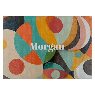 Mid Century Modern Art, Name oder Monogramm geomet Schneidebrett