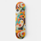 Mid Century Modern Art, Name oder Monogramm geomet Skateboard (Vorderseite)