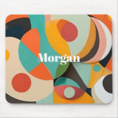 Mid Century Modern Art Name oder Monogramm Geometr Mousepad (Vorne)