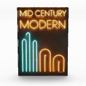 Mid Century Modern Art Neon-Schild-Design Fotoblock (Vorderseite)