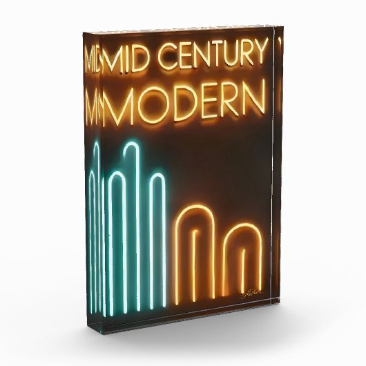 Mid Century Modern Art Neon-Schild-Design Fotoblock (Links)