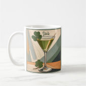 Mid Century Modern Art Shamrock Martini Sláinte! Kaffeetasse (Links)