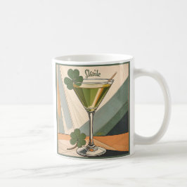 Mid Century Modern Art Shamrock Martini Sláinte!  Kaffeetasse