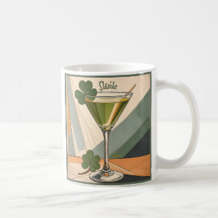 Mid Century Modern Art Shamrock Martini Sláinte! Kaffeetasse