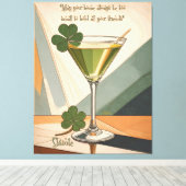 Mid Century Modern Art Shamrock Martini Sláinte!  Leinwanddruck (Insitu (Holzboden))