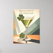 Mid Century Modern Art Shamrock Martini Sláinte!  Leinwanddruck (Vorderseite)