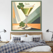 Mid Century Modern Art Shamrock Martini Sláinte!  Leinwanddruck (Insitu (Schlafzimmer))