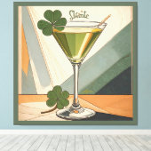 Mid Century Modern Art Shamrock Martini Sláinte!  Leinwanddruck (Insitu (Holzboden))