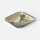 Mid Century Modern Art Shamrock Martini Sláinte! Pappteller (Gewinkelt)