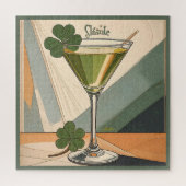 Mid Century Modern Art Shamrock Martini Sláinte! Puzzle (Vertikal)