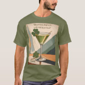 Mid Century Modern Art Shamrock Martini Sláinte! T-Shirt (Vorderseite)