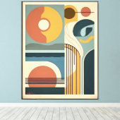 Mid Century Modern Art Sunrise Sunset Leinwanddruck (Insitu (Holzboden))