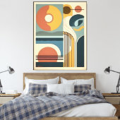 Mid Century Modern Art Sunrise Sunset Leinwanddruck (Insitu (Schlafzimmer))
