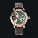 Mid Century Modern Art The Martini DIva Armbanduhr<br><div class="desc">Welcome to my Mid Century Fantasy World! Designs in this store are born of growing up in a Mid Century home complete with Martini loving parents.  Break out the cocktails.  Merging fact with fantasy within Mid Century Modern,  Jazz,  Retro Futuristic,  Atomic and Space Age Designs.</div>