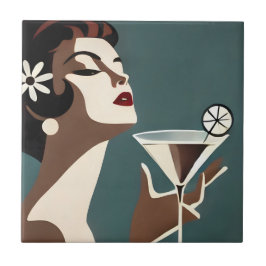 Mid Century Modern Art The Martini DIva Fliese