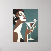 Mid Century Modern Art The Martini DIva Leinwanddruck (Vorderseite)