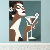 Mid Century Modern Art The Martini DIva Leinwanddruck (Insitu (Holzboden))
