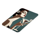 Mid Century Modern Art The Martini DIva Magnet (Linke Seite)