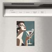 Mid Century Modern Art The Martini DIva Magnet (In Situ (Geschirrspüler))