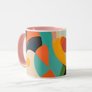 Mid Century Modern Art, verschiedene Farben, geome Tasse