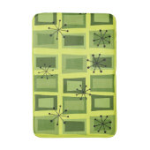 Mid Century Modern Art'Wonky Doors' Chartreuse Badematte (Vorderseite Vertikal)