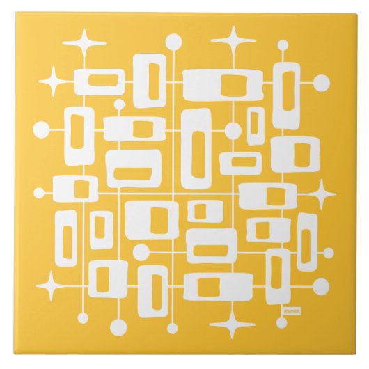 Mid-Century-Modern-Atom-Abstrakt Fliese (Vorderseite)