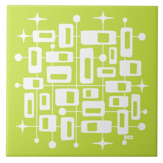Mid Century Modern Atomar Abstrakt Fliese (Vorderseite)