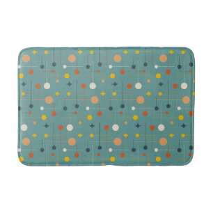 Mid Century Modern Atomar Türkis Abstraktes Muster Badematte