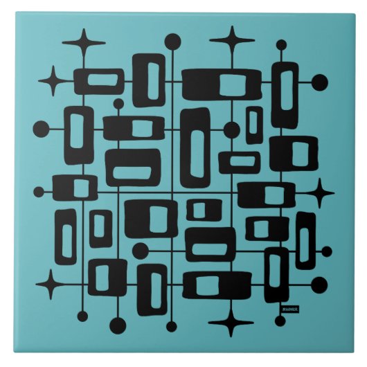 Mid-Century-Modern Atomare Abstraktion Fliese (Vorderseite)