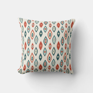 Mid Century Modern Atomare Formen Rot, Aqua, Türki Kissen