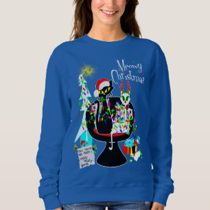 Mid Century Modern Atomare Katze Fröhliche Weihnac Sweatshirt