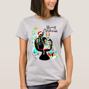 Mid Century Modern Atomare Katze Fröhliche Weihnac T-Shirt