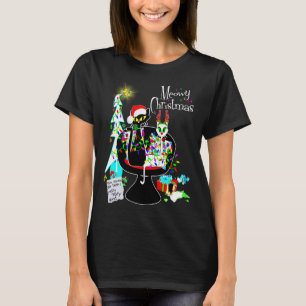 Mid Century Modern Atomare Katze Fröhliche Weihnac T-Shirt