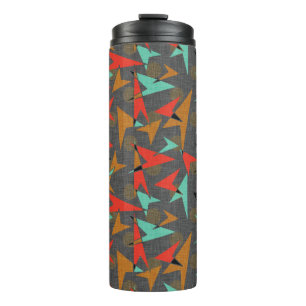 Mid Century Modern Atomare Pfeile und Punkte Thermosbecher