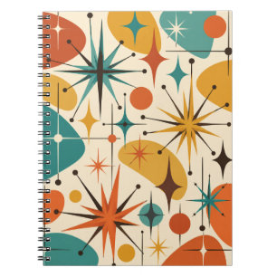 Mid Century Modern Atomarer Sternenexplosion Notizblock
